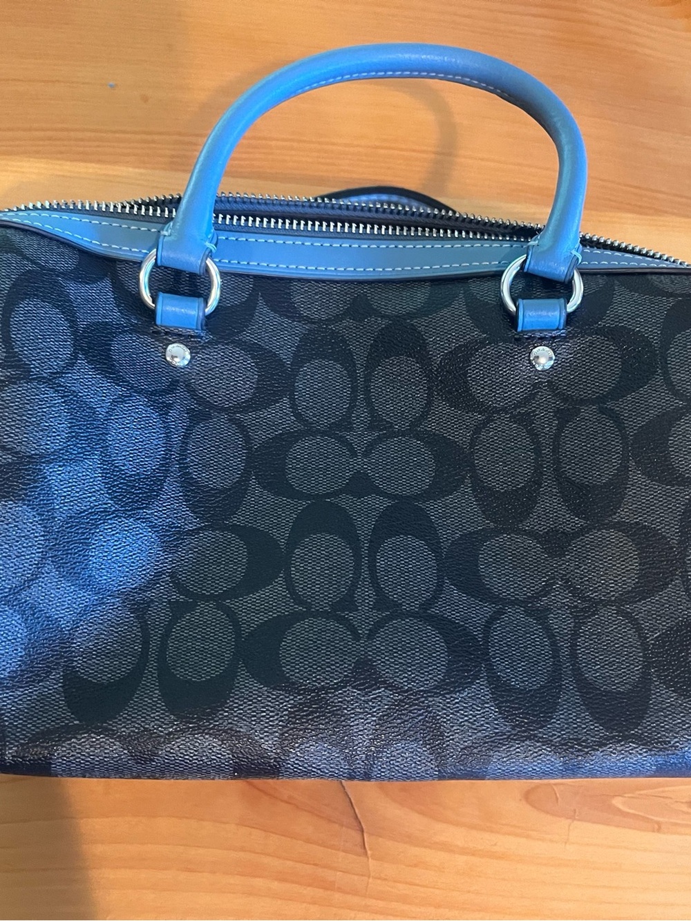 Coach Rowan bag gorgeous blue and grey - Picture 2 of 6